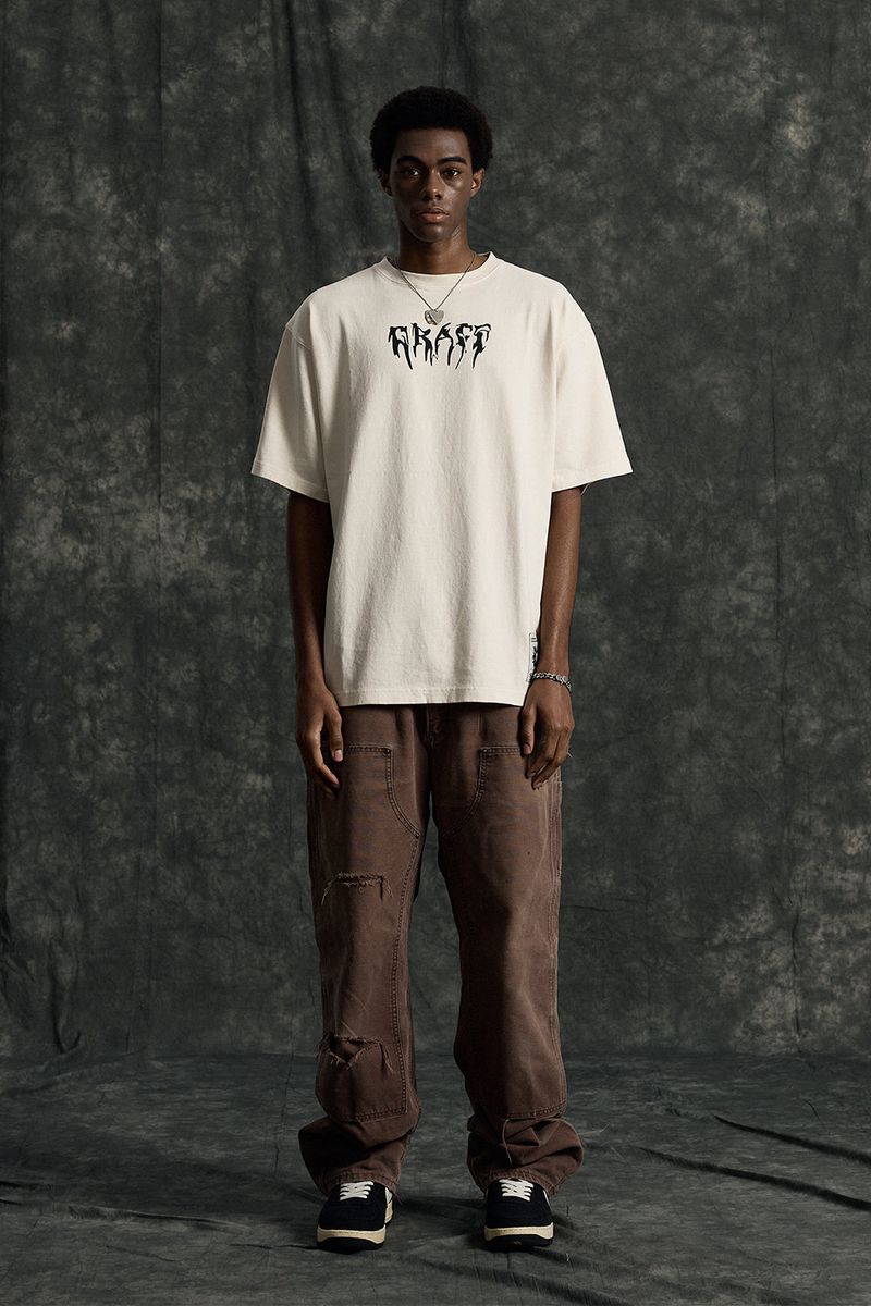 GRAFFITIONMIND（グラフィティオンマインド）の「GRAFF Ink Pigment T-shirt (Cream)（Tops）」