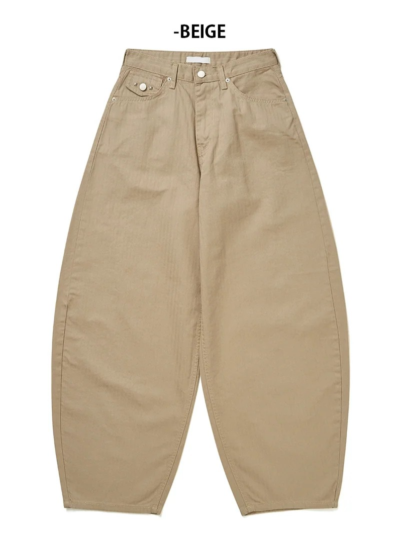 TWILL BACK POCKET STUD PANTS (3C)