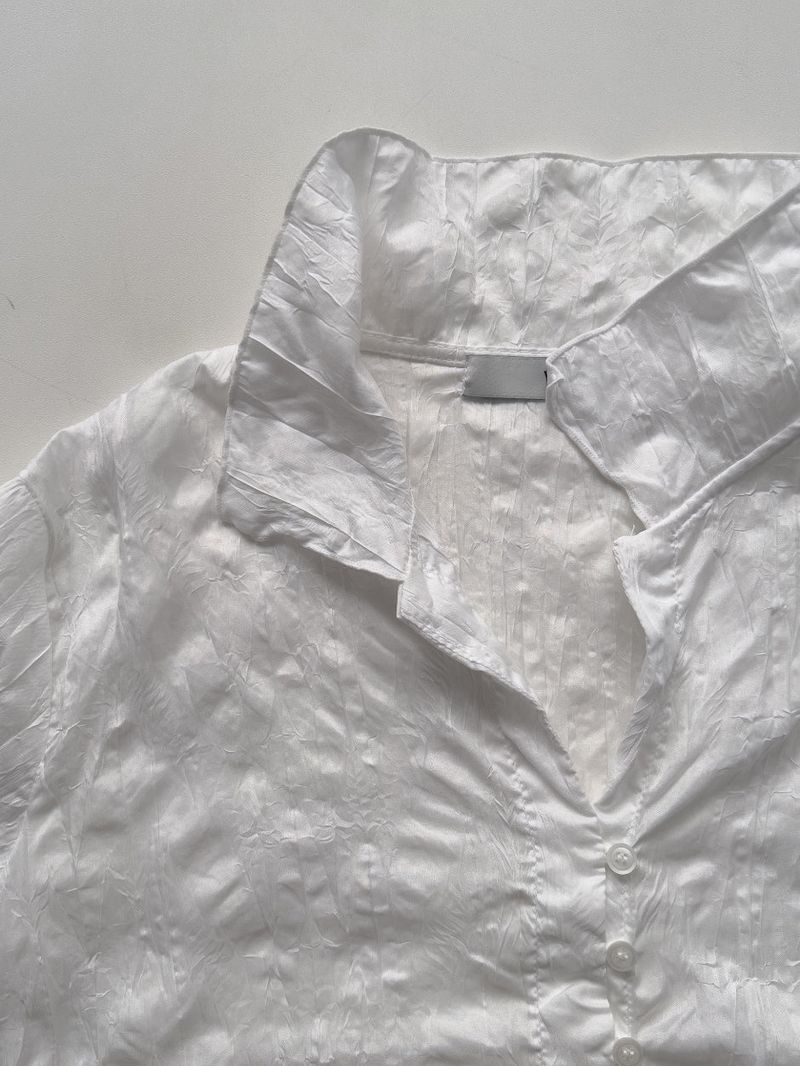Shining Wrinkle Collar Blouse