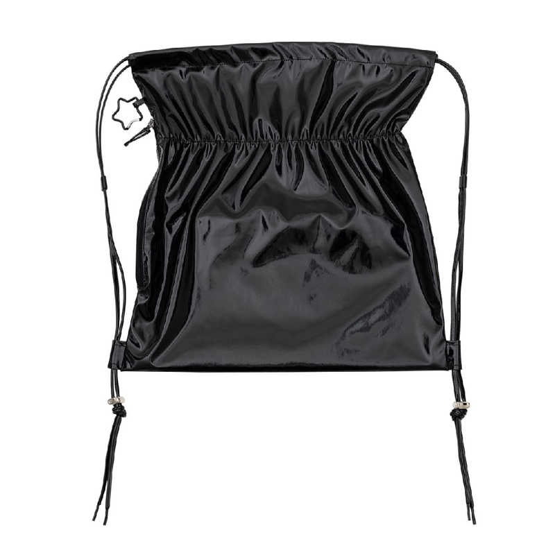 GLOSSY STRING BACK PACK_BLACK