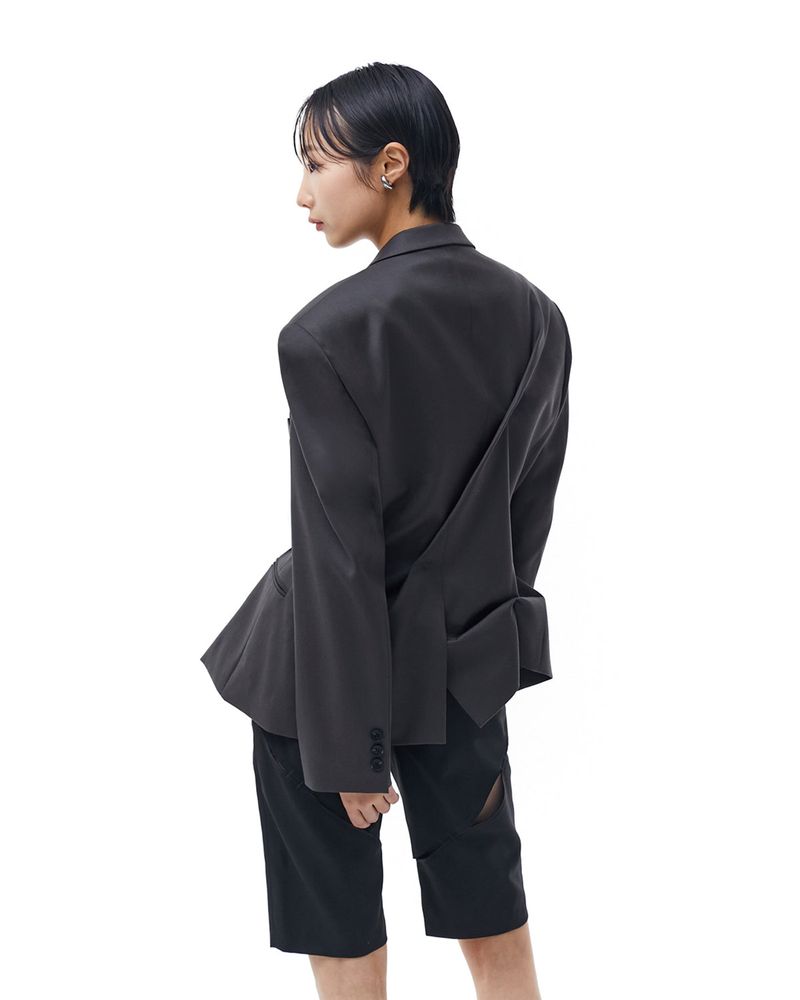 DOZI - Pinched Oversize Tailored Jacket _ BLACK