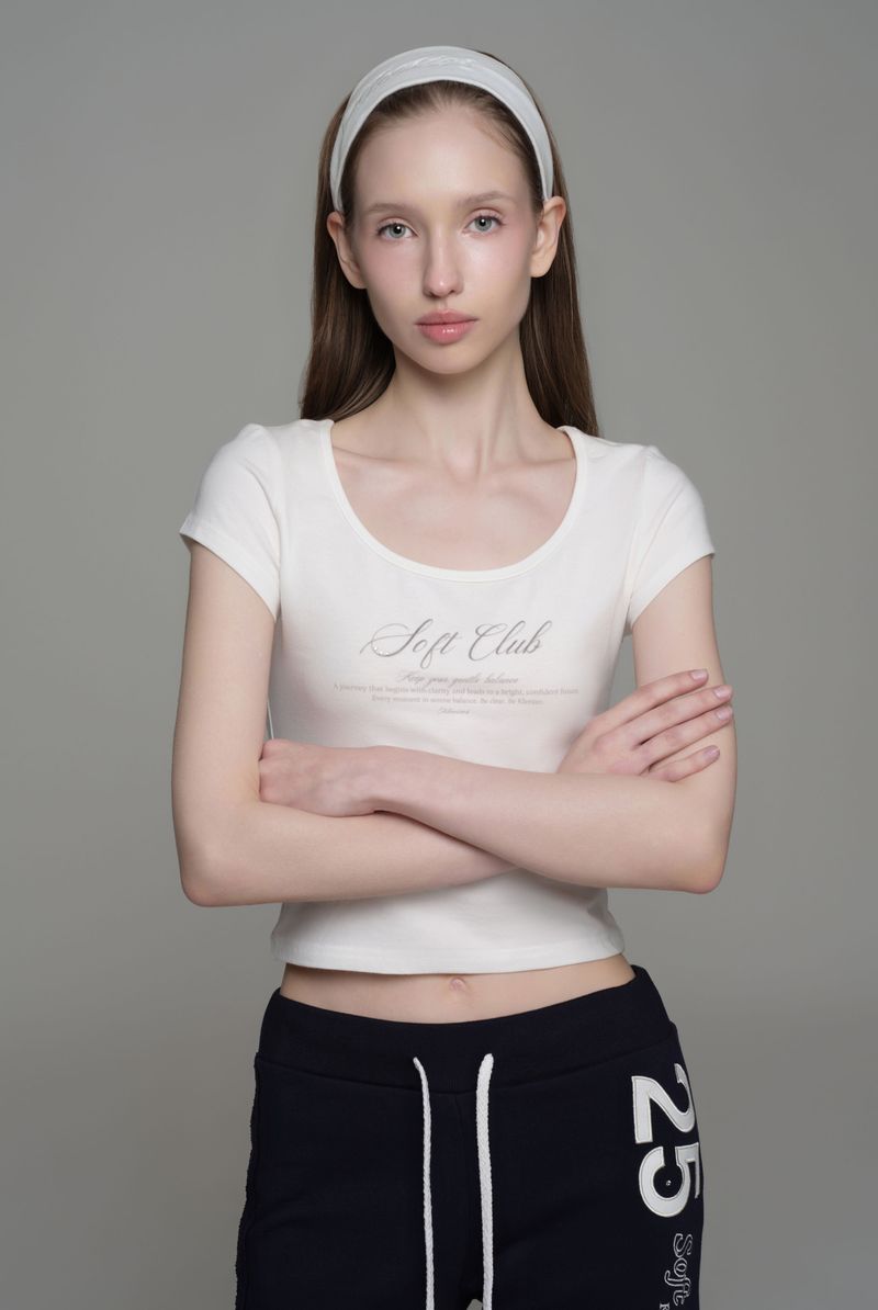 Soft Club signature top, Ivory