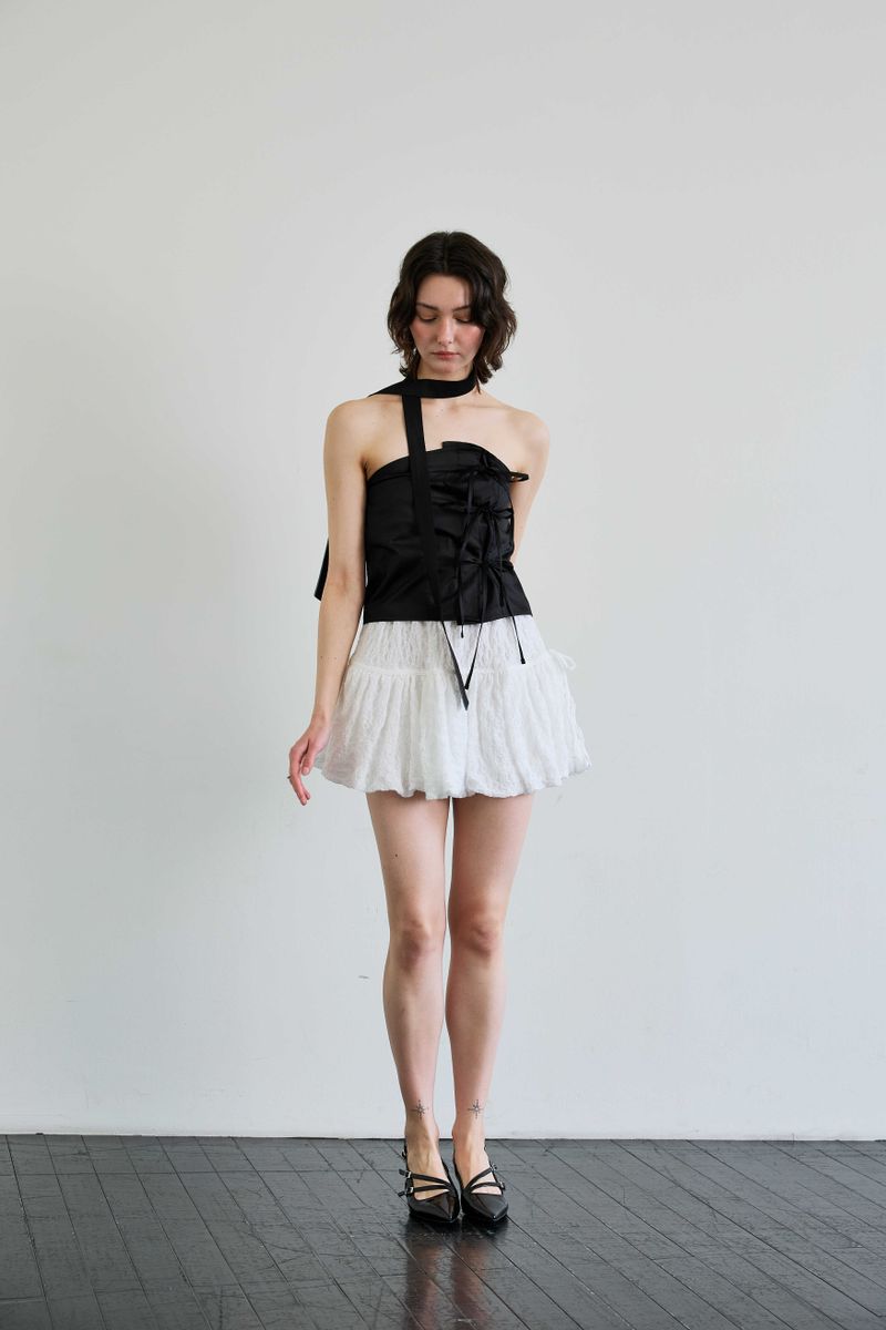 ELFIN SCARF TOP / BLACK