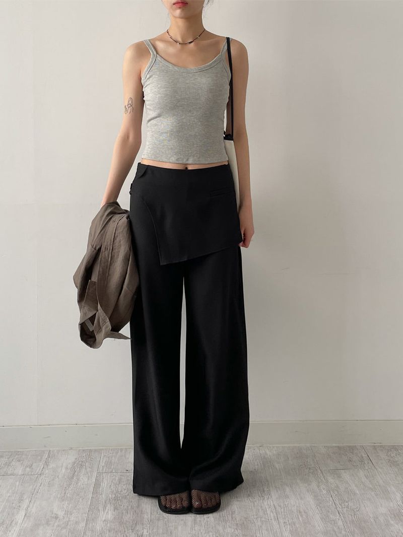 Ribbed U-neck Bra Top Sleeveless