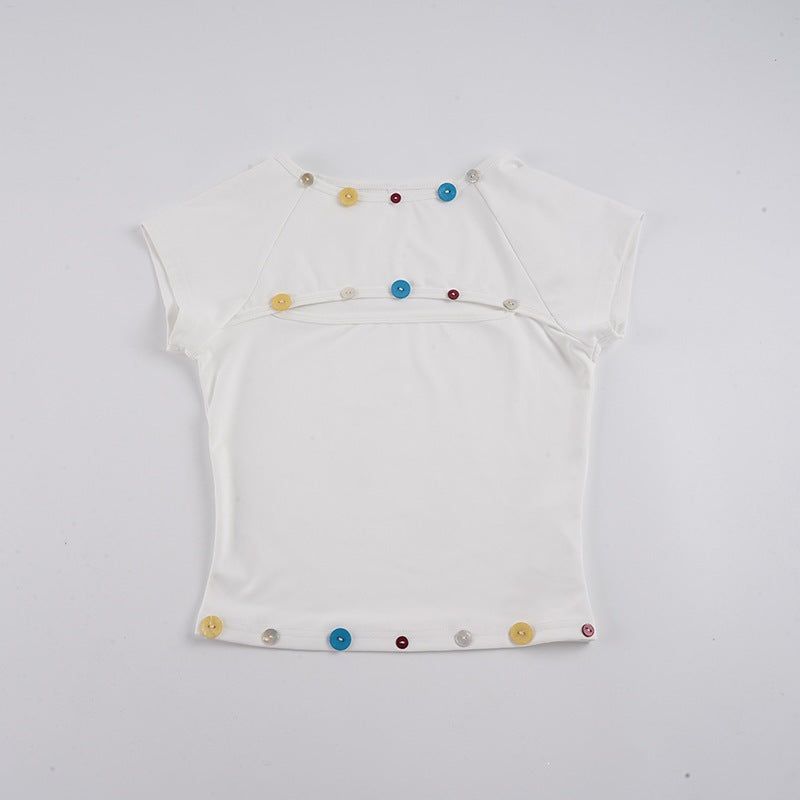 Anya Cutout Button Tee