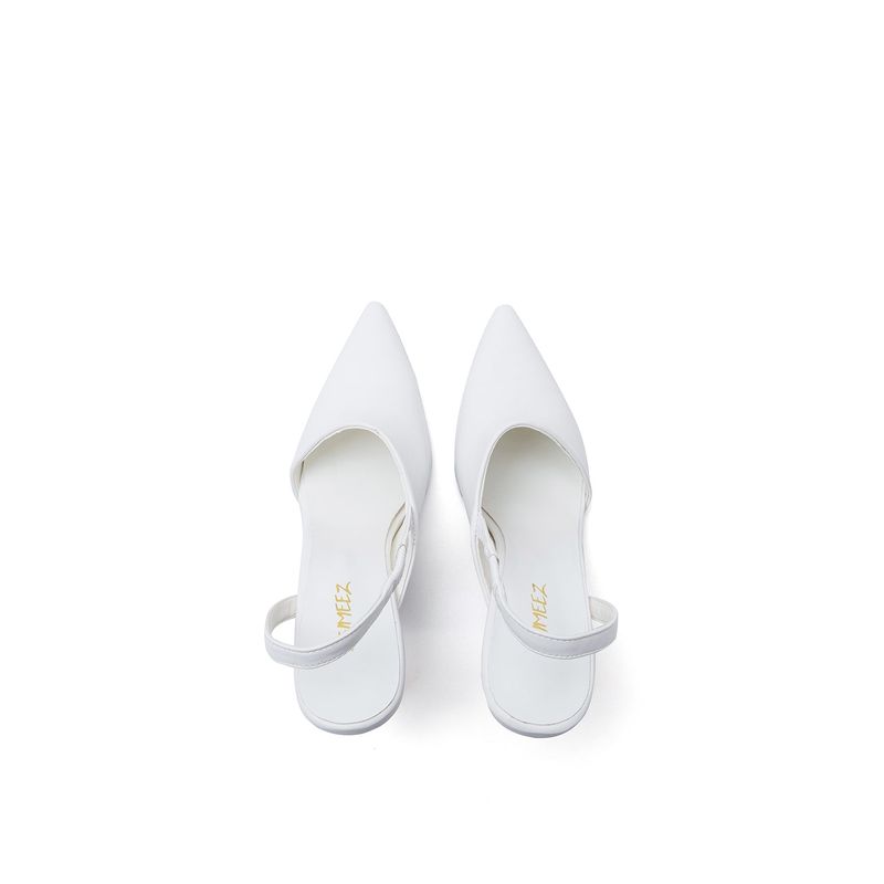 Stiletto Sling-Back Sandal Heel(White)
