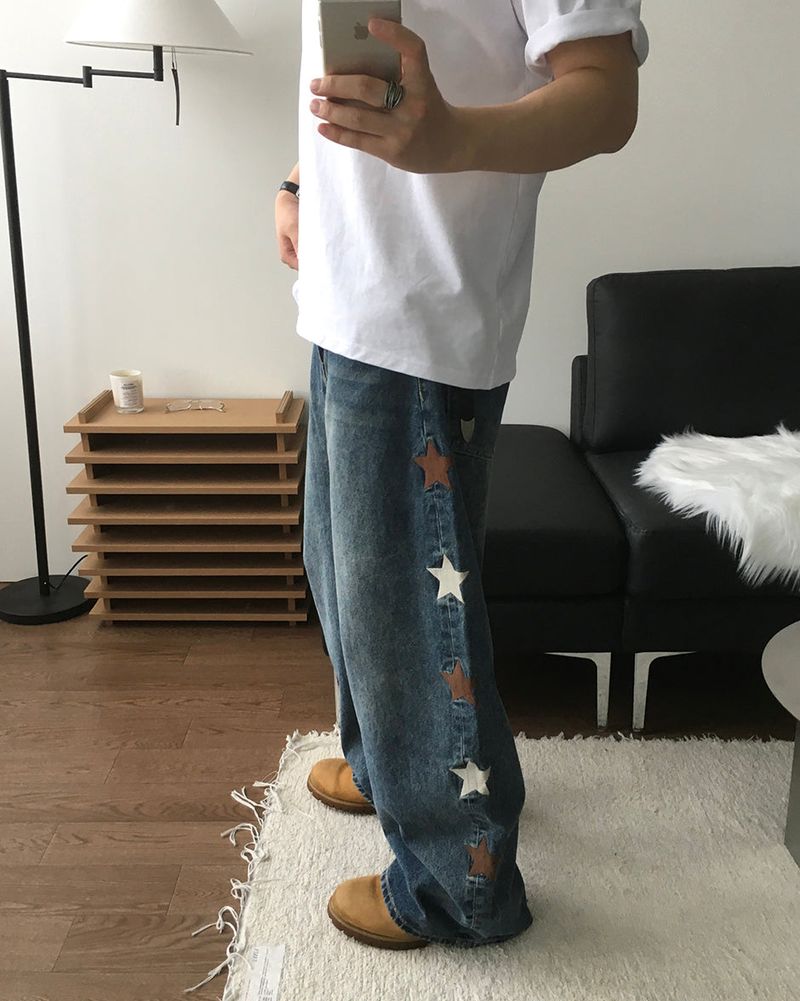 オールスターパッチデニムパンツ