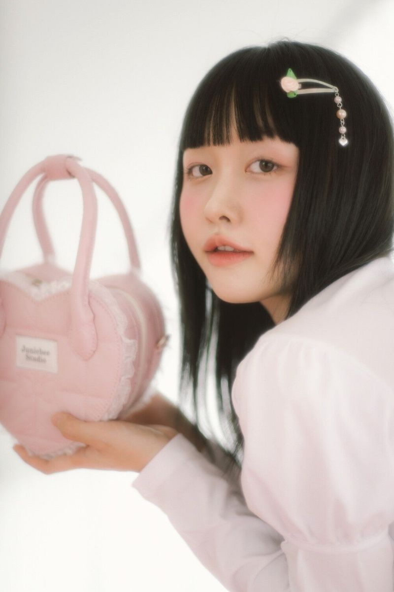 Junie Lace Heart Bag ( Pink )