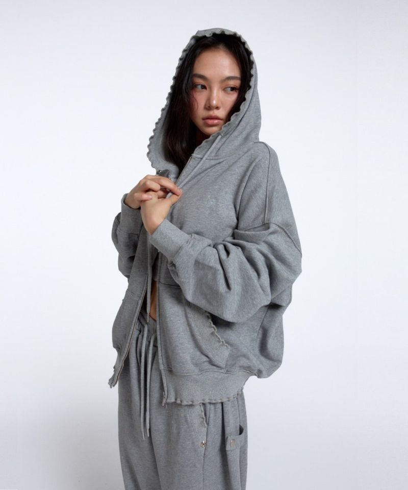 calloutnewyear(cony)(コールアウトニューイヤー(コニー))の「ウォッシュド ラッフル フーディー ジップアップ / メランジェ(ジャケット/アウター)」