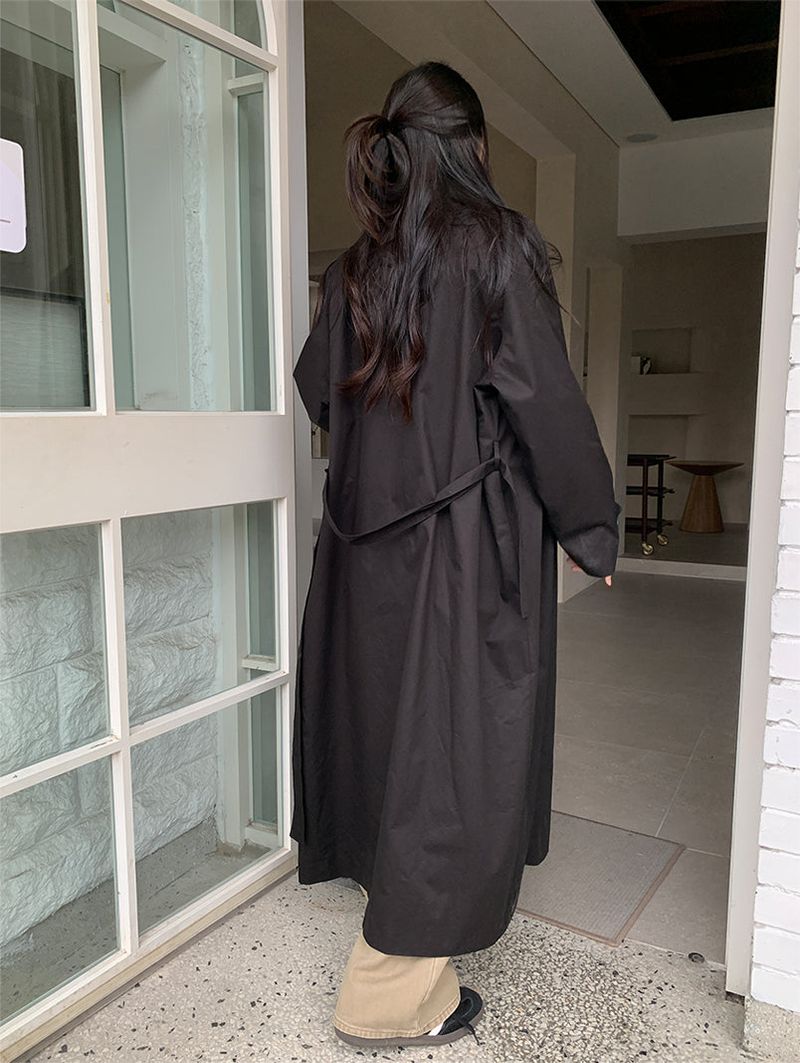 HIGH NECK MAXI TRENCH COAT (3C)