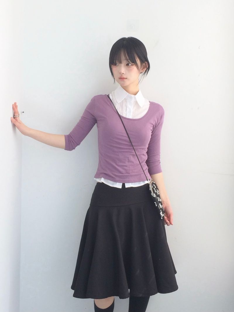 A-line rose flare skirt