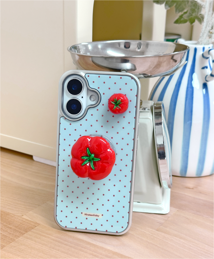 Grip SET) 3D TOMATO MAGSAFE Dot iPhone Phone Case