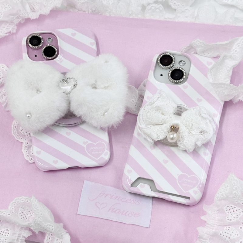 Floral ribbon phone grip - normal(stick-on)