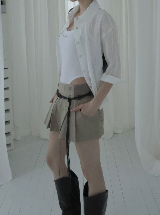 Ser Wrinkle Three Quarter Shirt