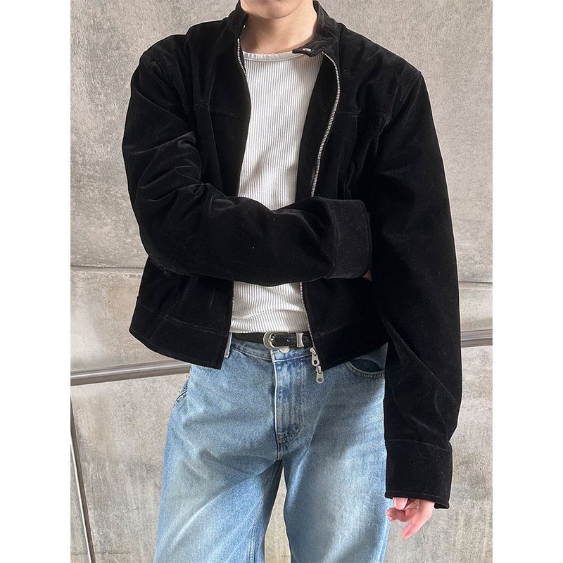 [S/F] Suede crop biker jacket(2color)