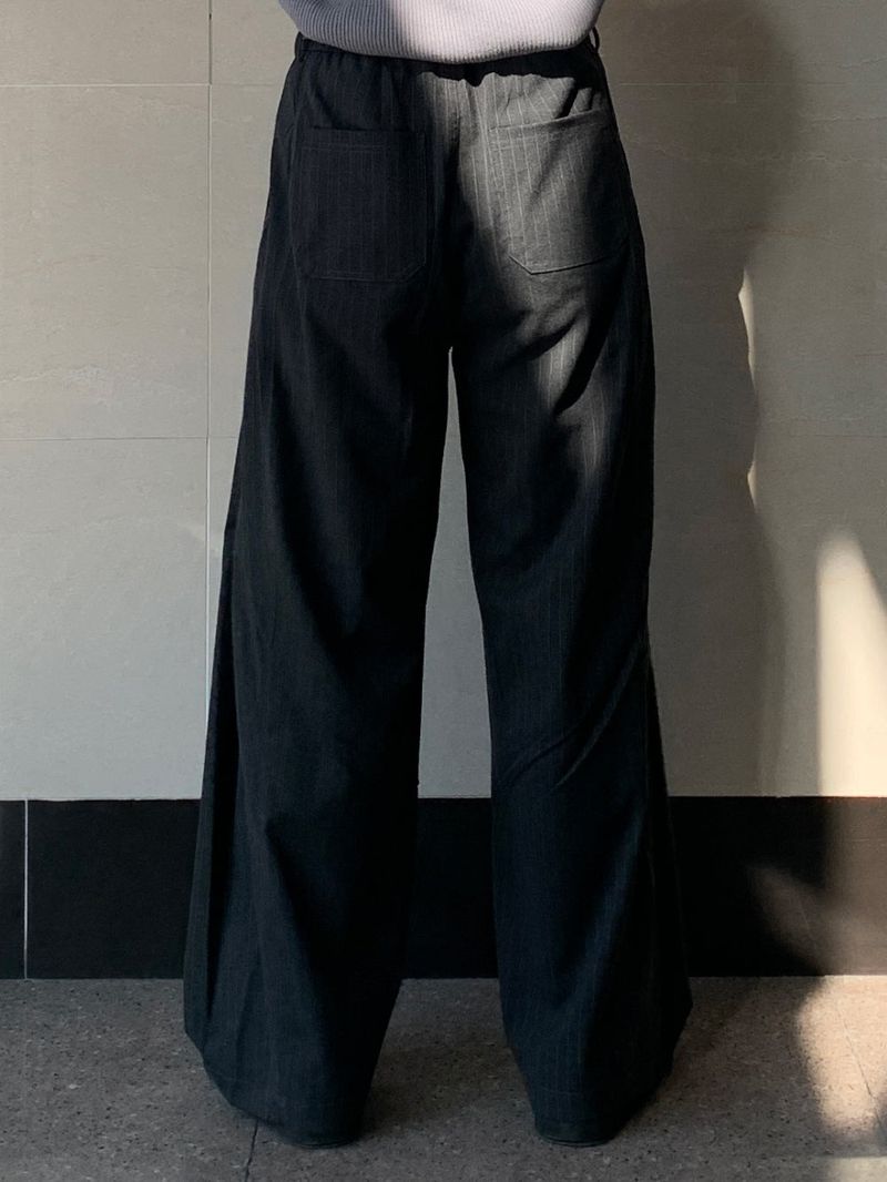 Lones Stripe Banding Two-tuck Slacks