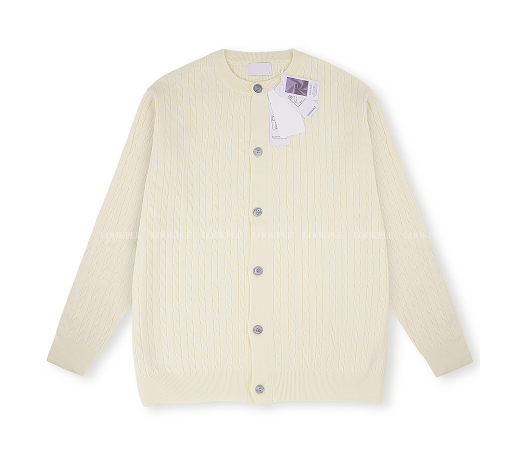 all-day round neck knit cardigan
