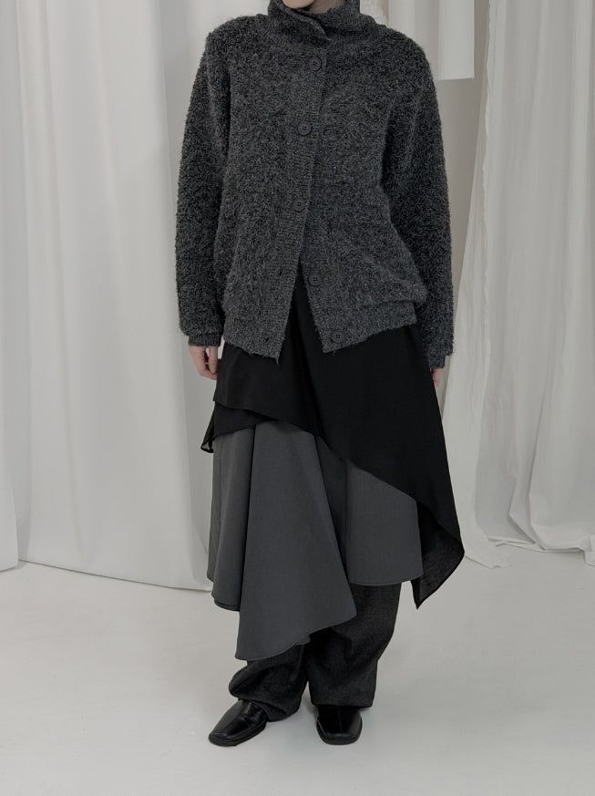 Ketone High Neck Button Cardigan