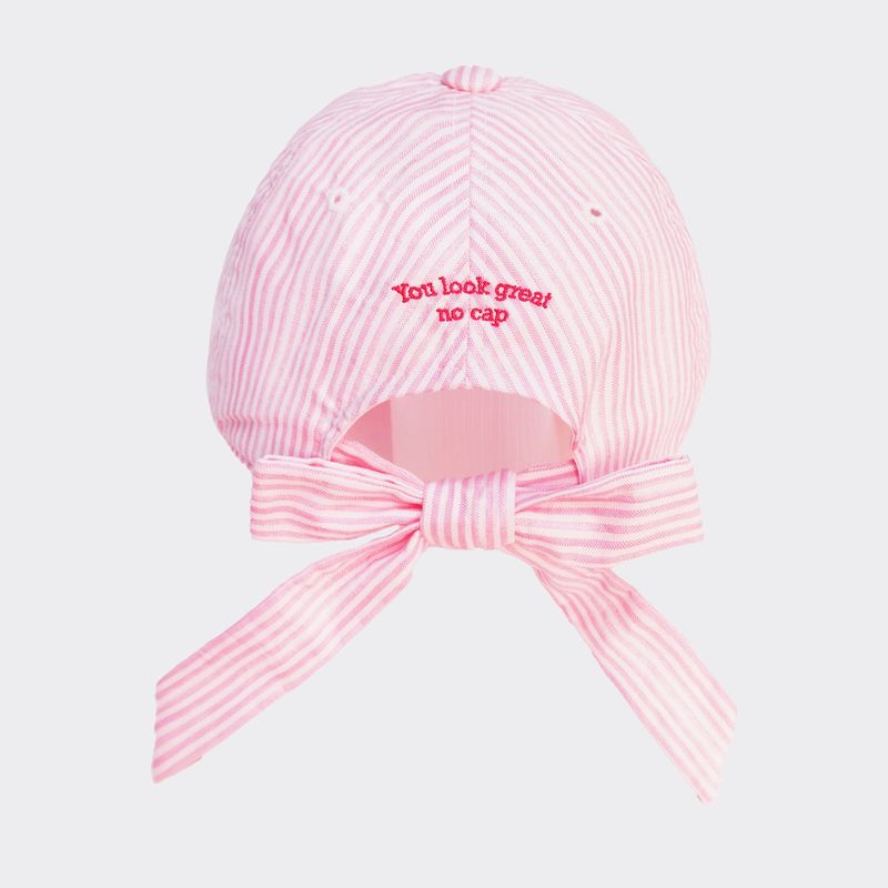 AOX Stripe ribbon ballcap pink
