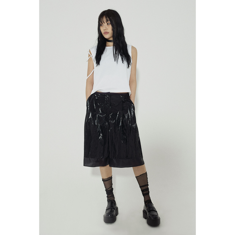 LEATHER LINING COMBI SHORTS