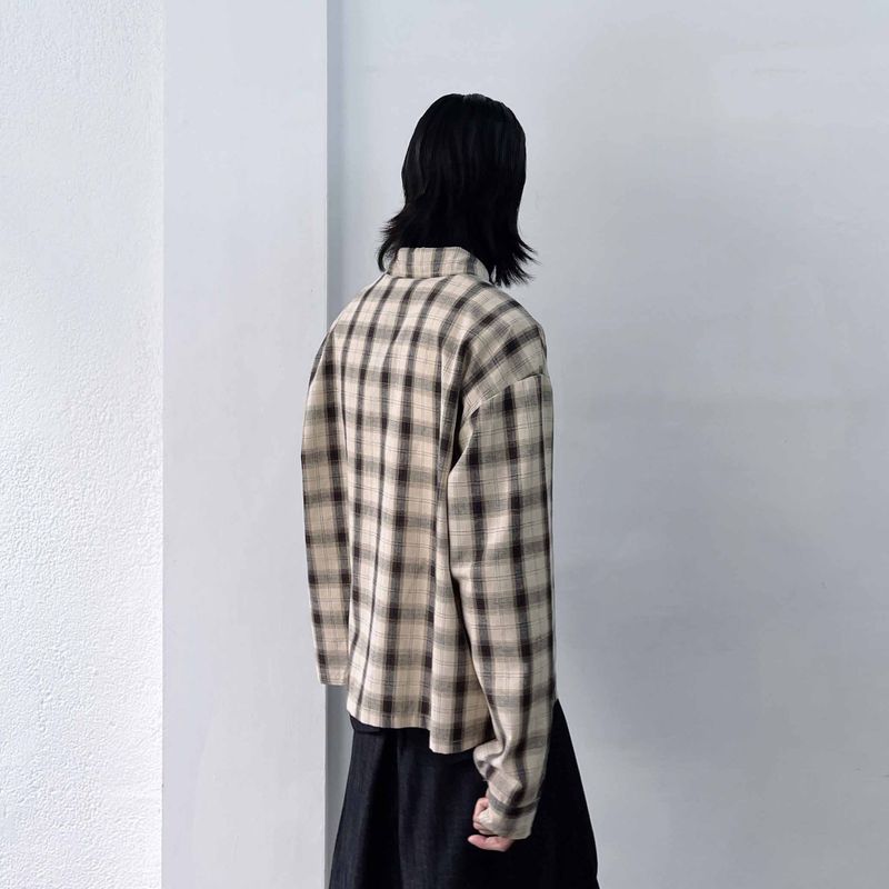 Retro Cropped Plaid Shirt