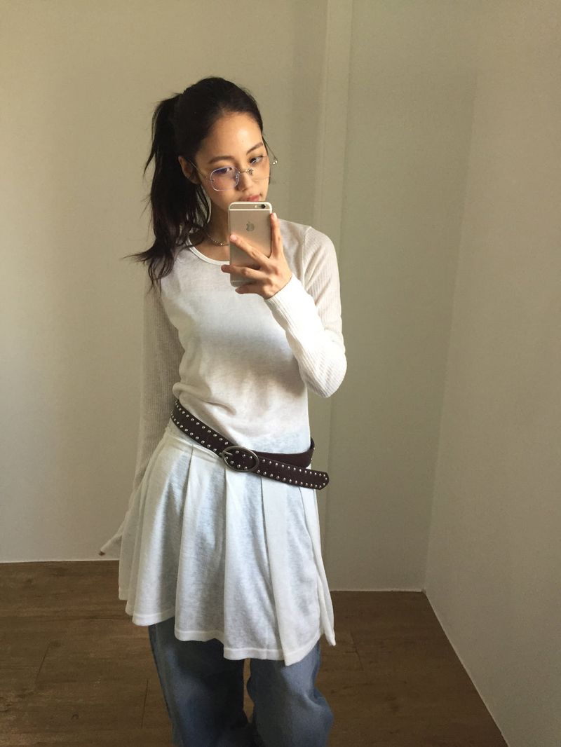 Low Knit Pleated One-Piece (3color) 