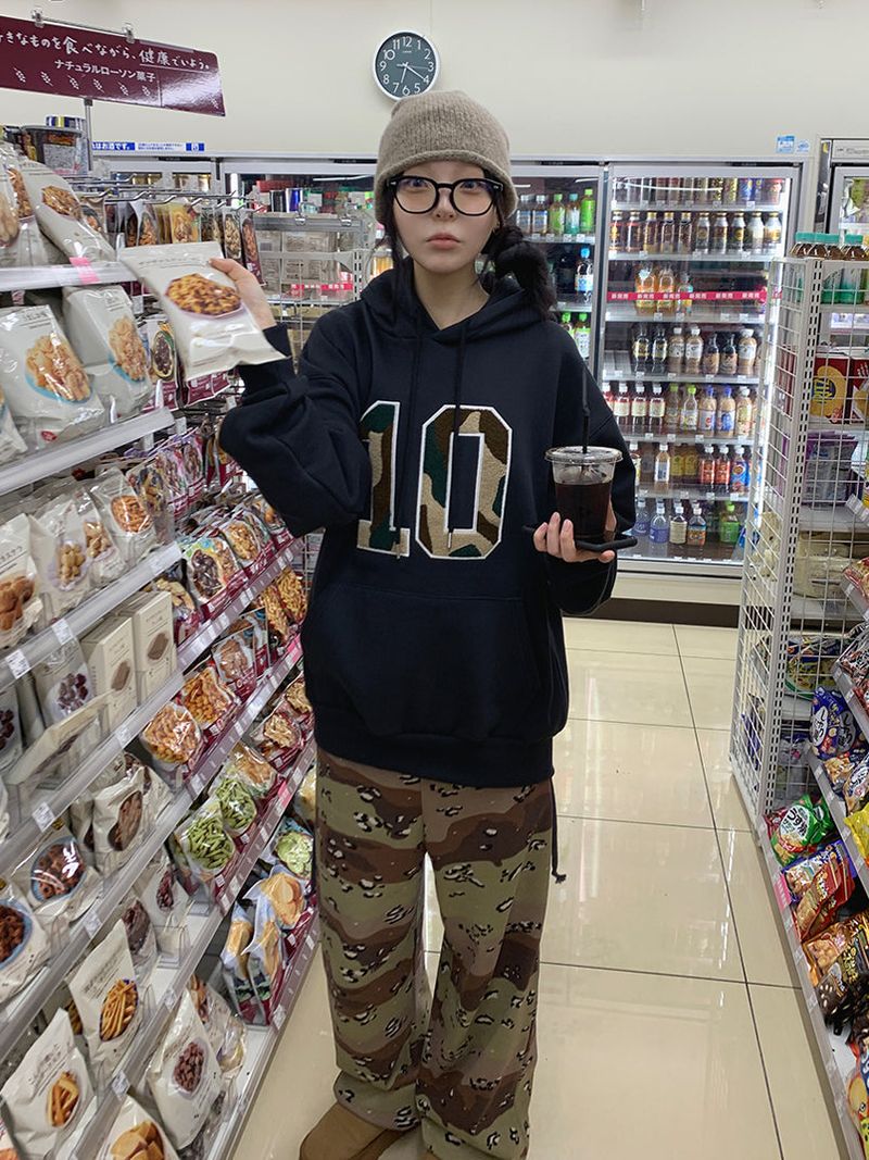 CAMO FLEECE PATCH HOOD (4C)