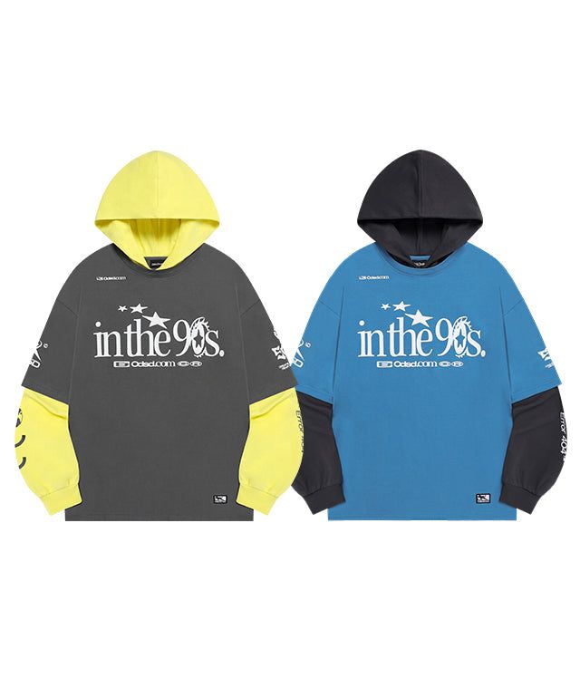 ODDSTUDIO（オッドスタジオ）の「In The Nineties Hooded Layered Long Sleeve - 2COLOR（Tops）」