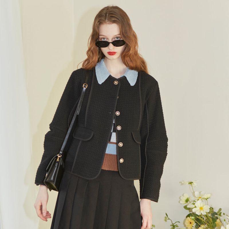 Round Elbow Shaped Jacket (Black)