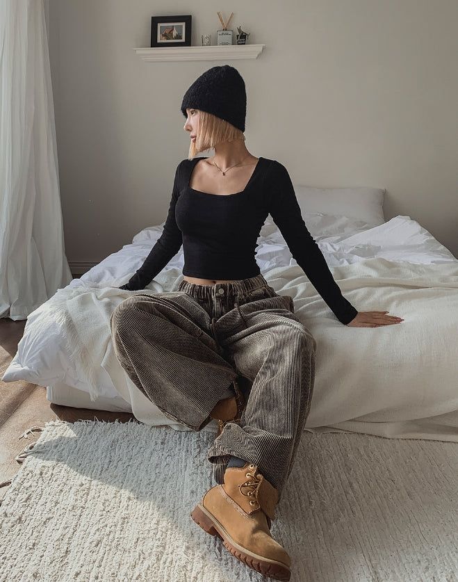 Dusty Corduroy Washed Balloon Pants