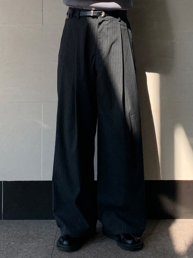 Lones Stripe Banding Two-tuck Slacks