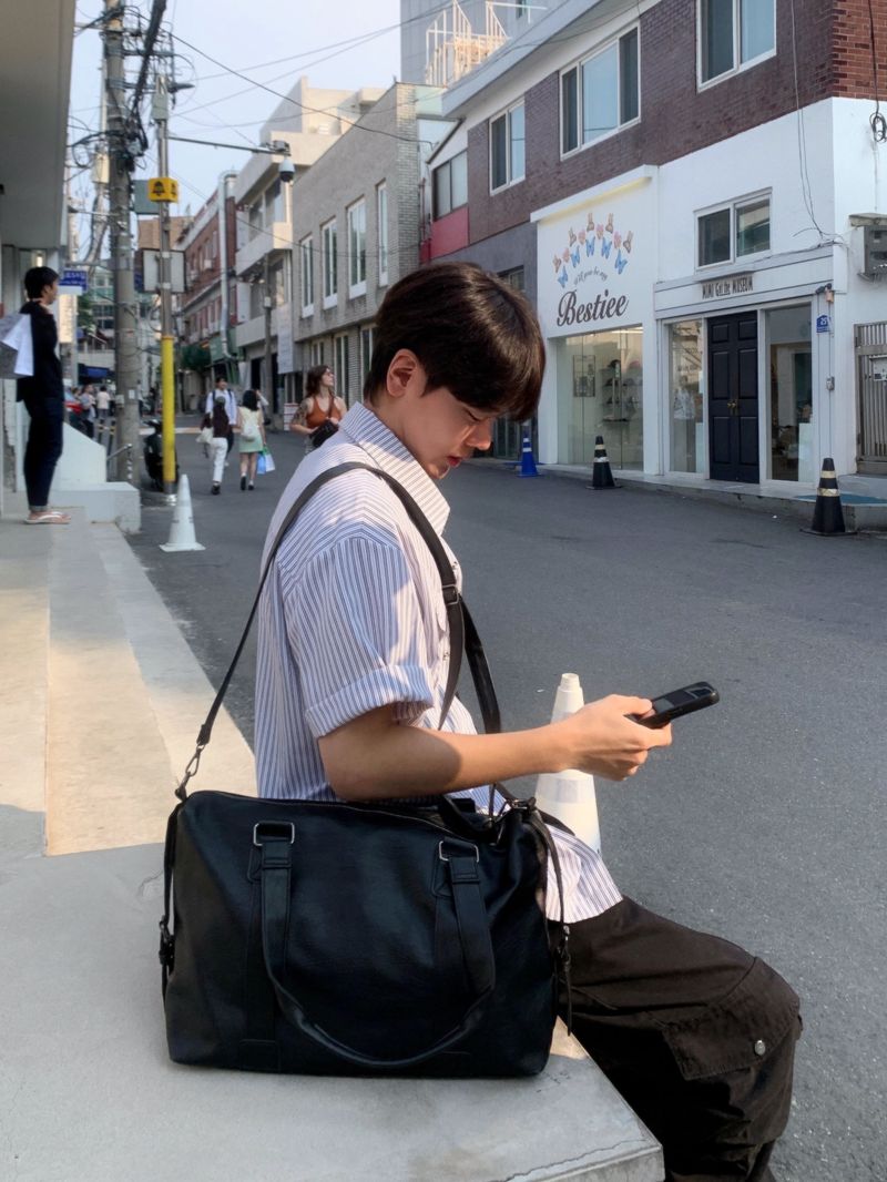 Modern Two-Way Leather Crossbody Bag