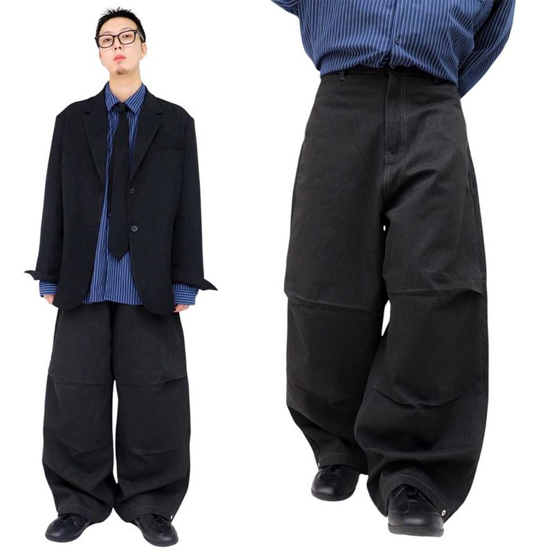 Wide Pigment Snap Denim Pants