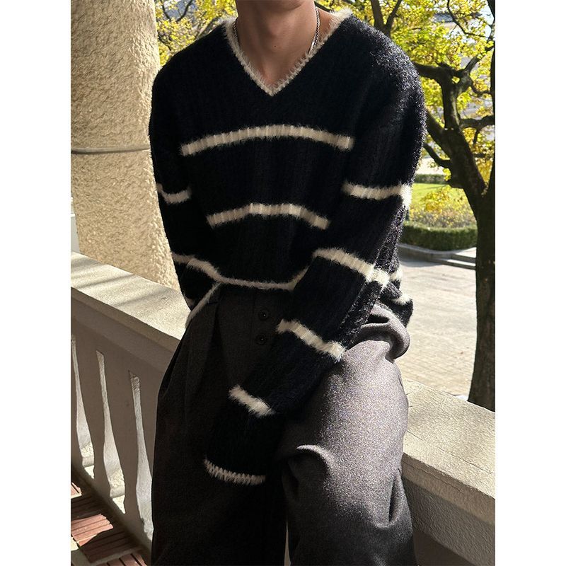   [F/W] Stripe angora warmer knit(4color)