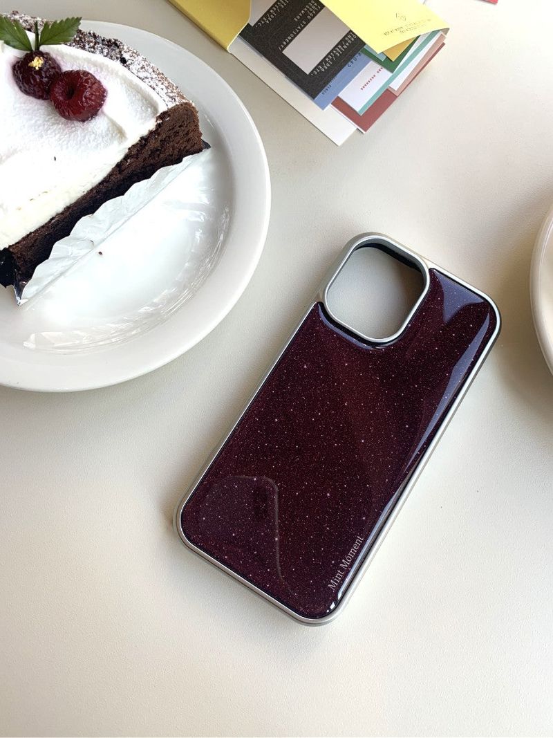 [MADE] パールワイン シルバー エポキシバンパー iPhoneケース
