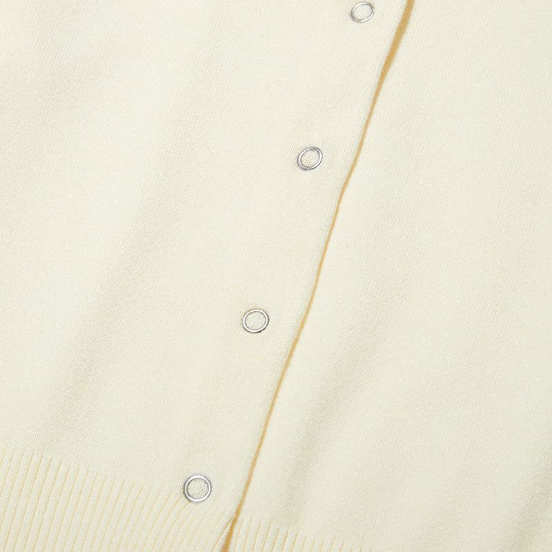MONO CHERRY CROP CARDIGAN [IVORY]