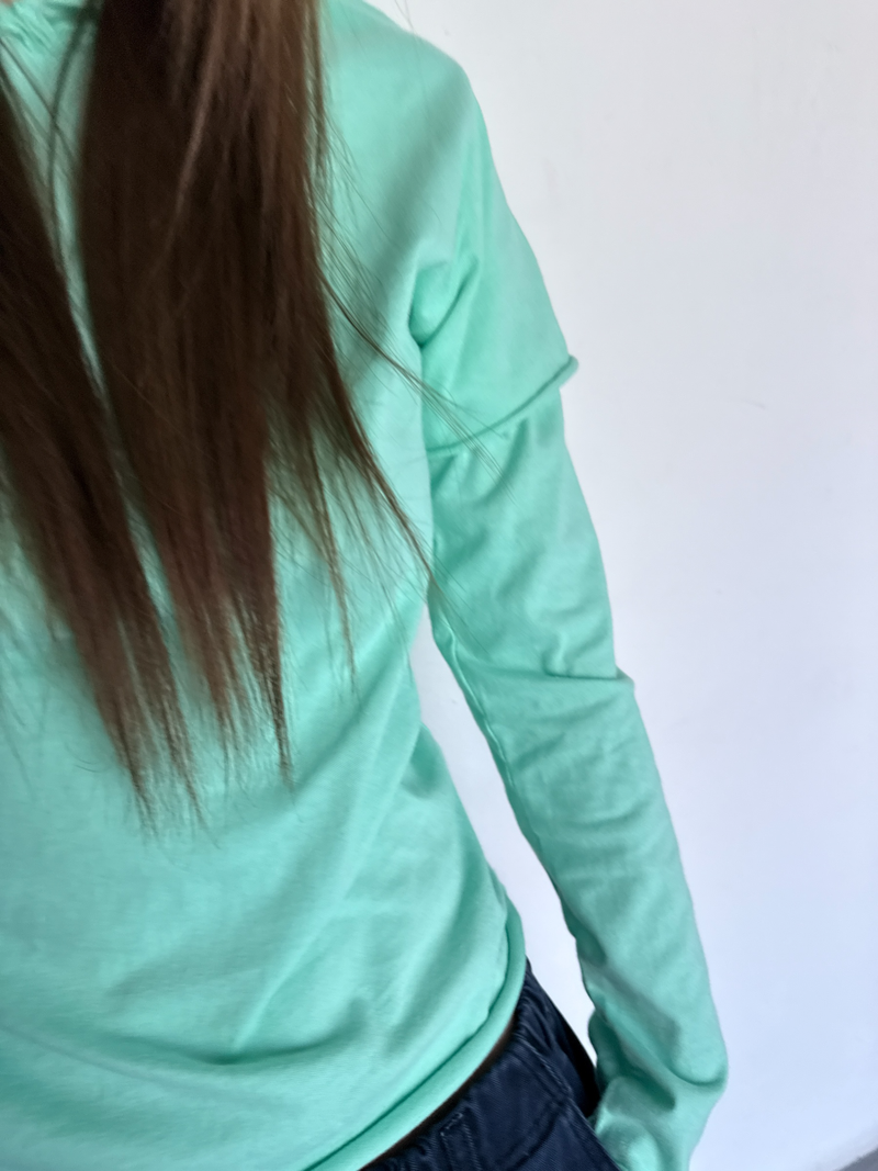 cut out layered hood T