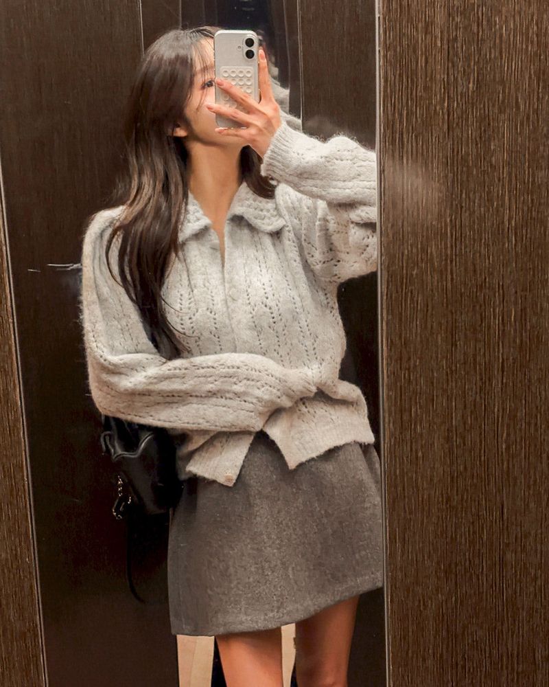 Rocas collar knit cardigan