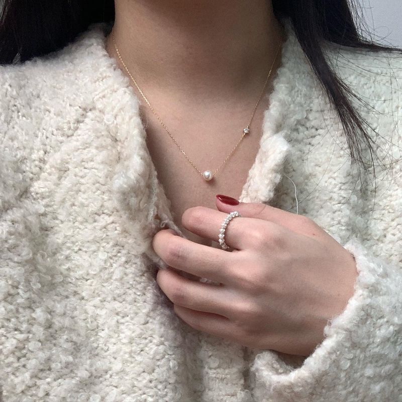 (silver925) パールキュービックネックレス *silver