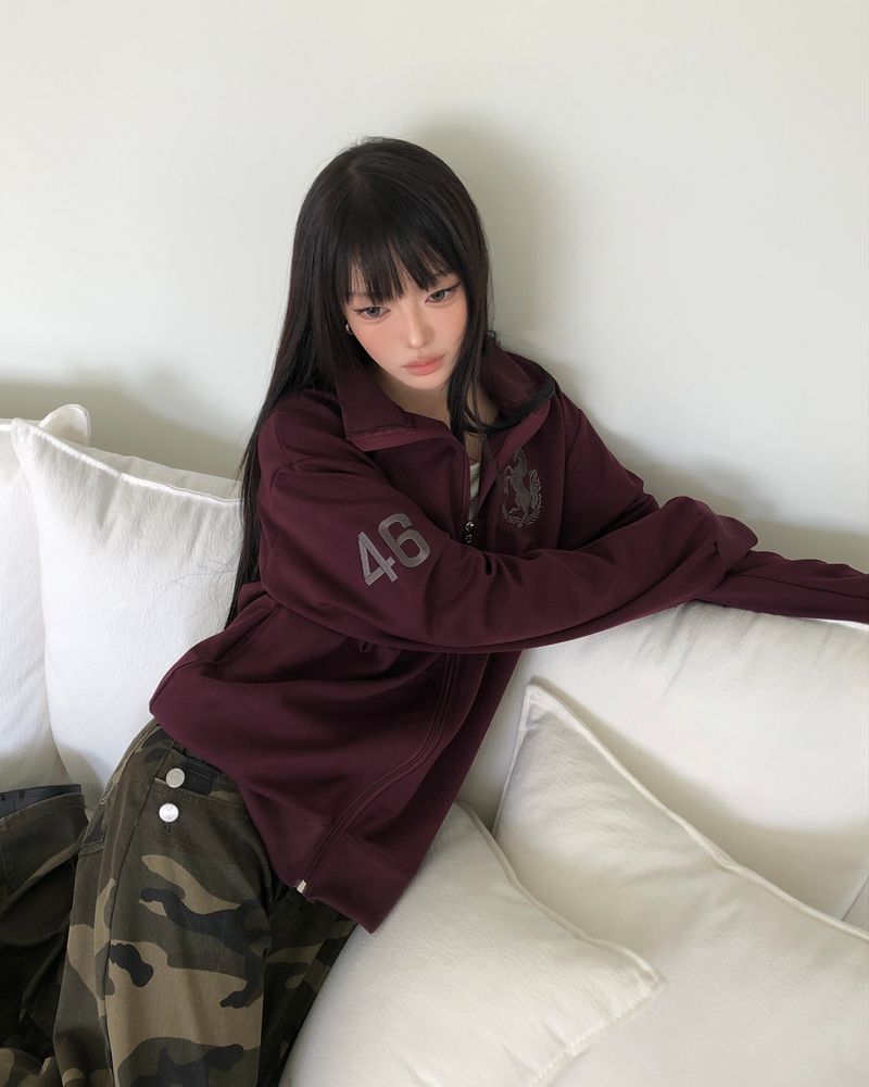 ホワン ホース ジャージー ロングスリーブ ジップアップ