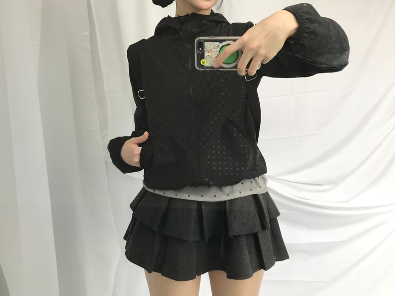 Soft terry dot windbreaker