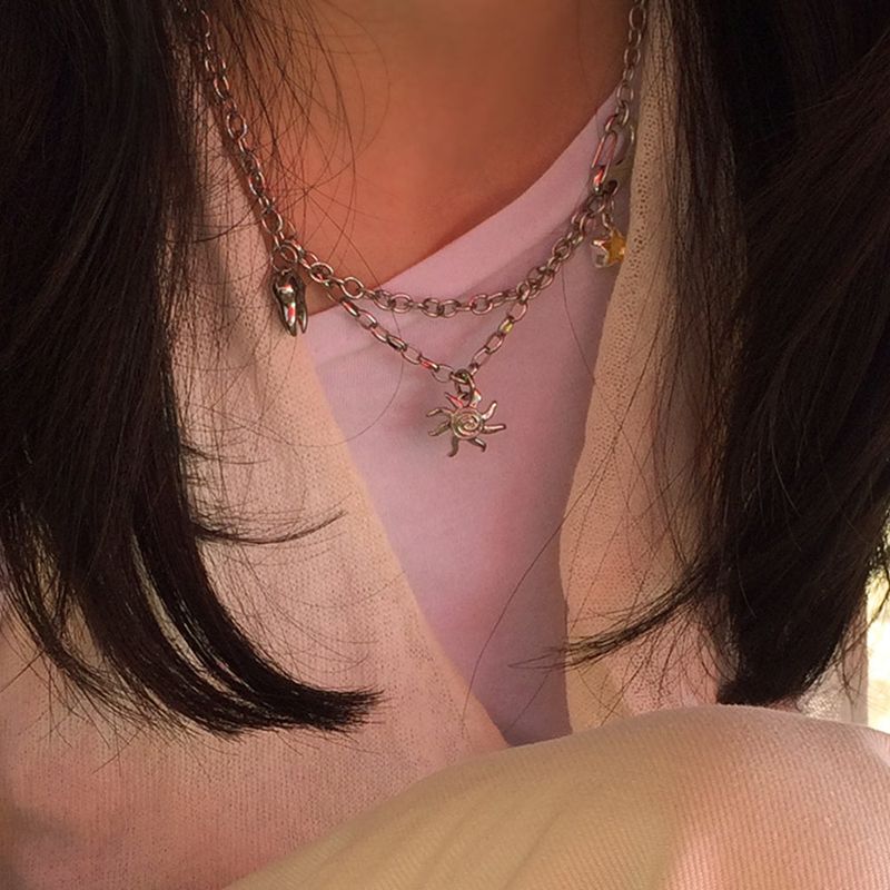 tooth gem necklace (yellow)