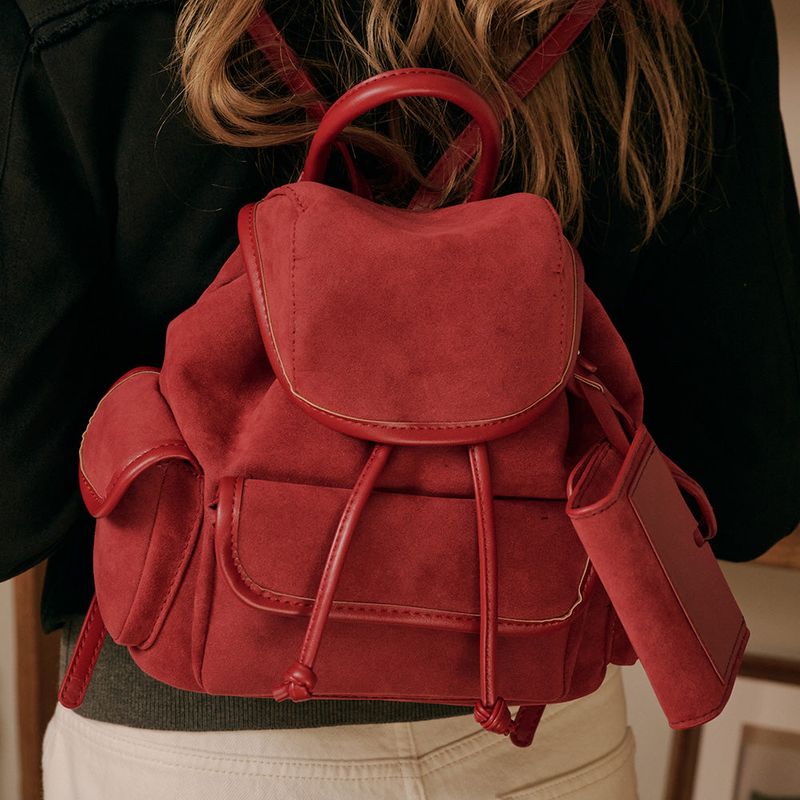 ALLINCOMPLETE（オールインコンプリート）の「Nube Suede Mini Backpack (Red)（Bags）」
