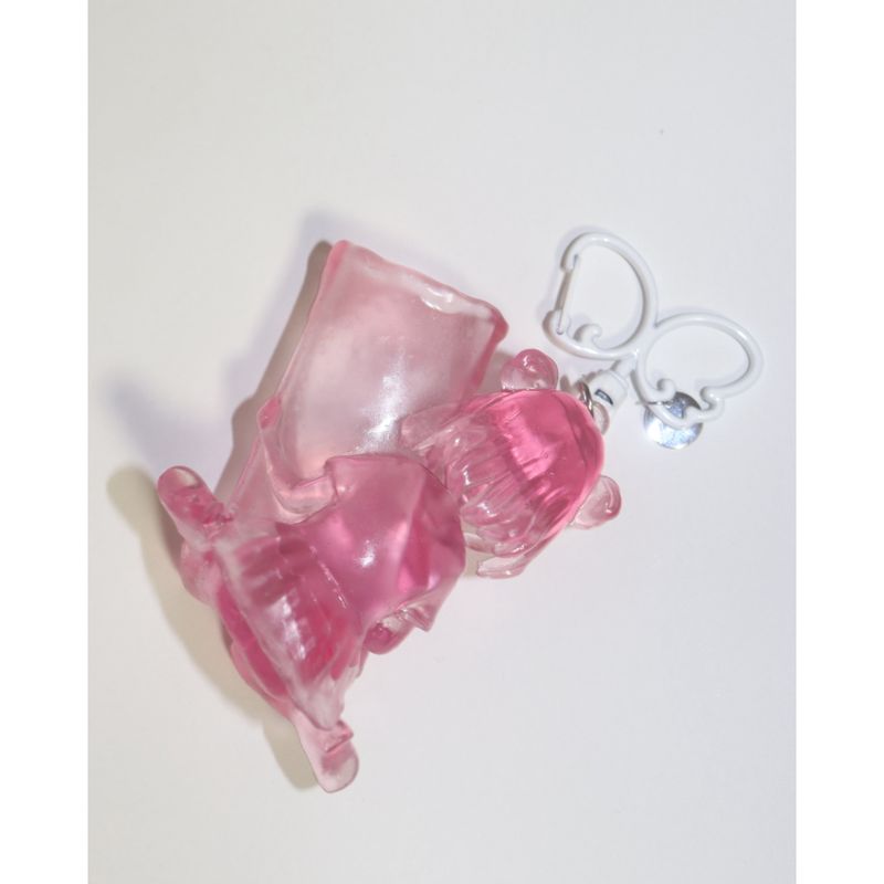 [MADE] Brush girl Toothpaste Keyring & Necklace (Clear pink)