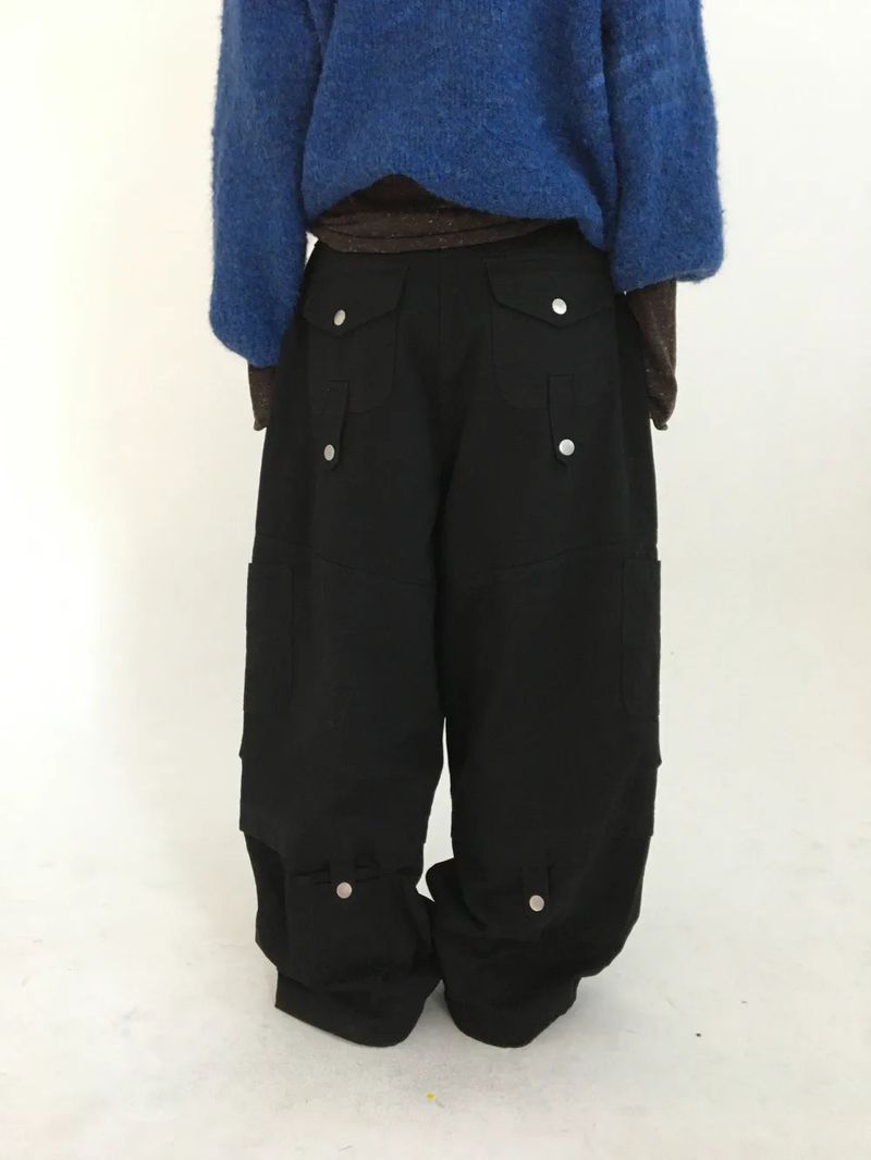 Denp Button Cargo Wide Pants (3color)