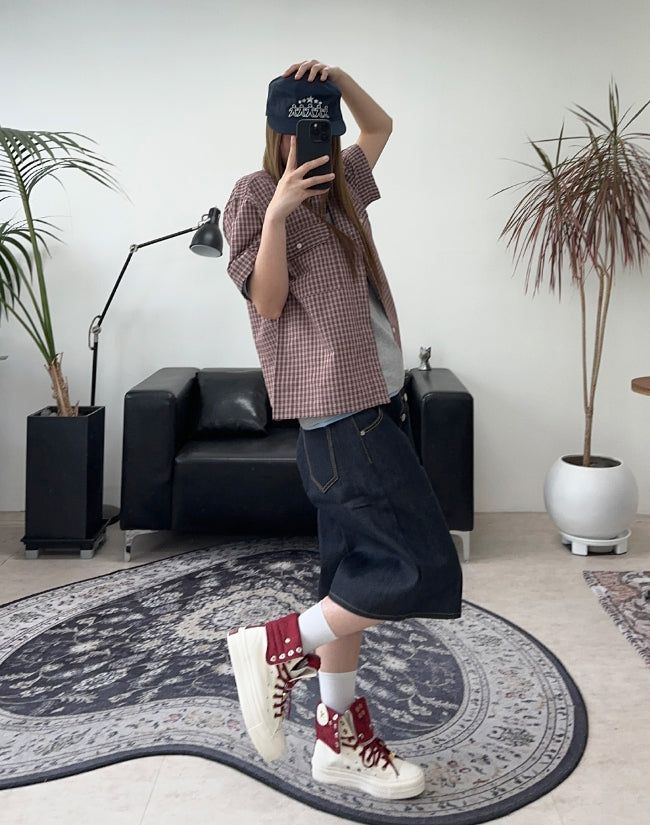 Arpa Front Button Bermuda Denim Pants