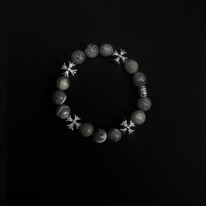 Chrome X-Gray Gemstone Bracelet