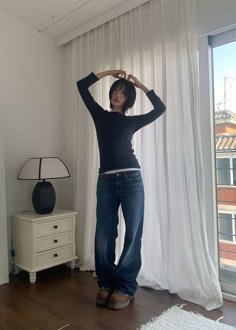 LOW BRUSH STRAIGHT DENIM