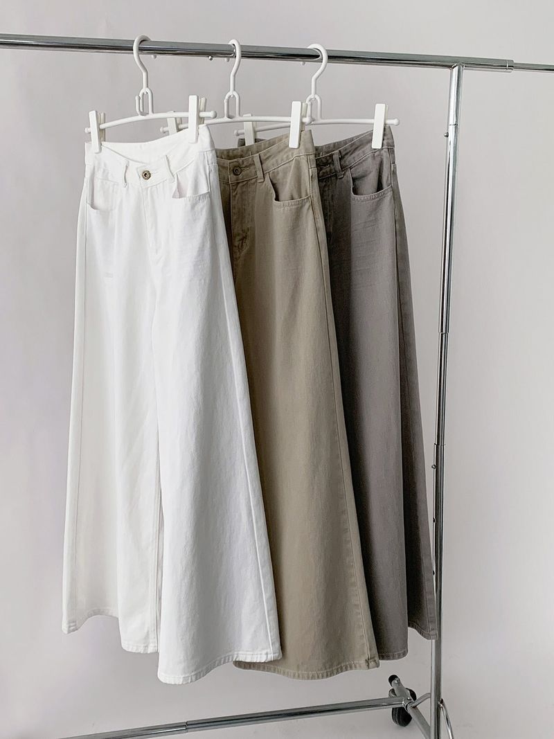 Four Seasons Wide Washed Cotton Pants