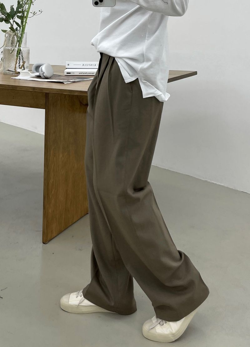 ABLE TWO TUCK WIDE SLACKS(5COLOR)